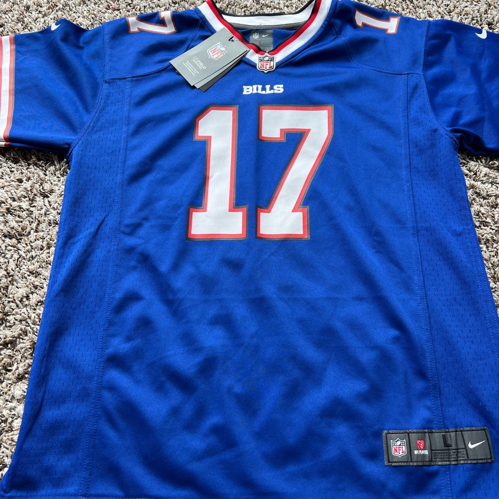 Nike Blue and Red Bills Jersey ALLEN 17 BUFFALO